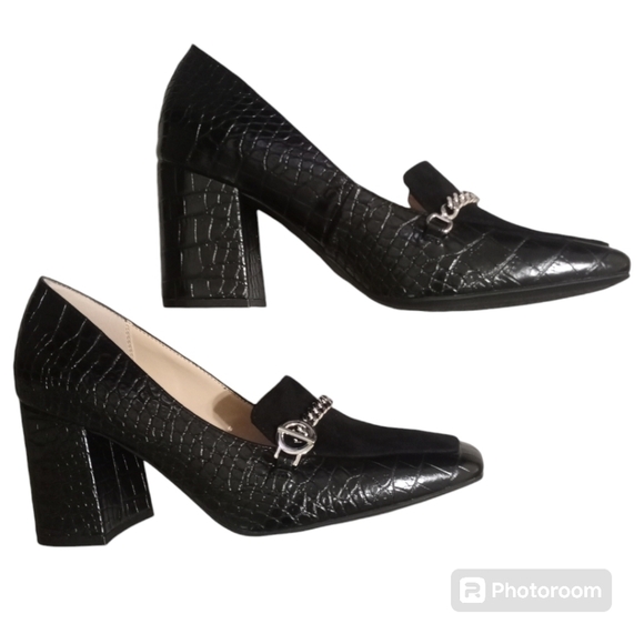 The Limited Benton Block Heel Loafer Black 9.5 M - Picture 8 of 15